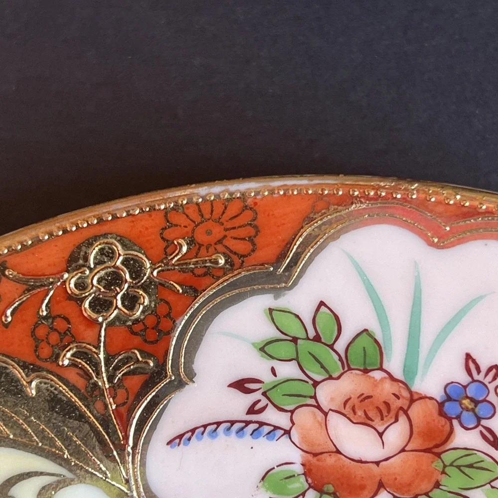 Antique 1920s Moriyama Mori Machi Japan Dessert Plates Raised Gold Gilt Set 2